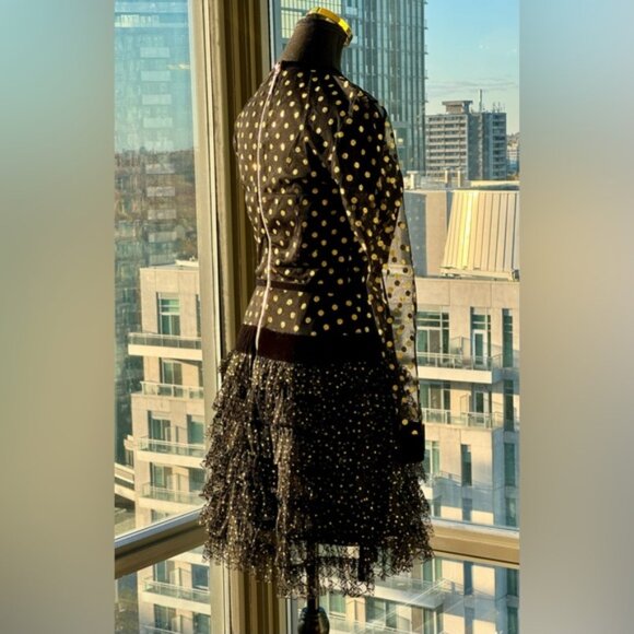 🆕 BRONX & BANCO 🧿 NWT Suns Mesh & Velvet Fit & Flare Mini Dress - Sz S - US 4 - Picture 5 of 16